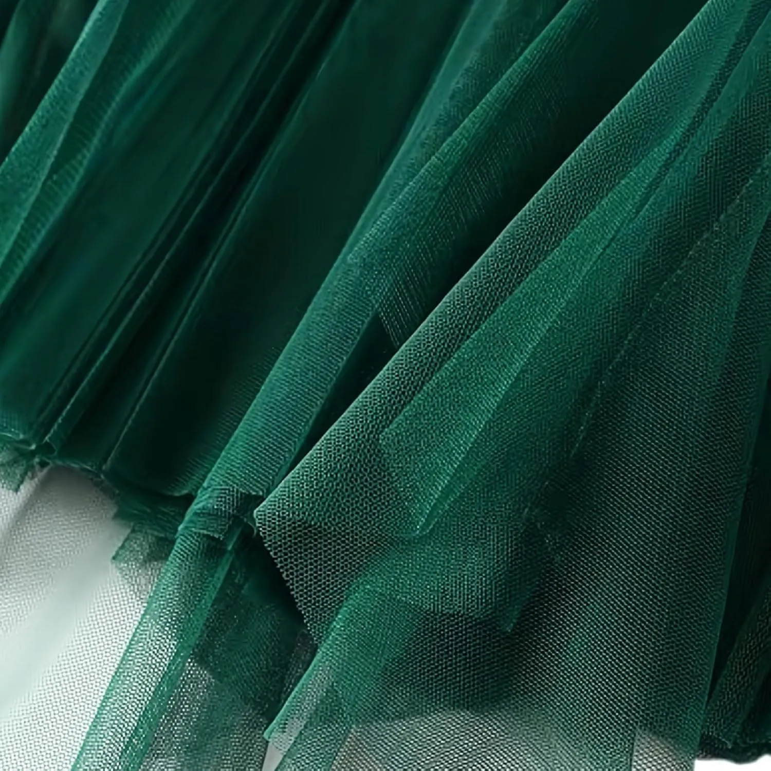 Women's Sweet Elastic Waist Tulle Skirt Asymmetrical Layered Ruffles Mesh Midi Tiered Skirt Prom Party Dance Skirts