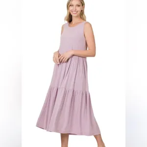 Wonderly Sleeveless Tiered Midi Dress