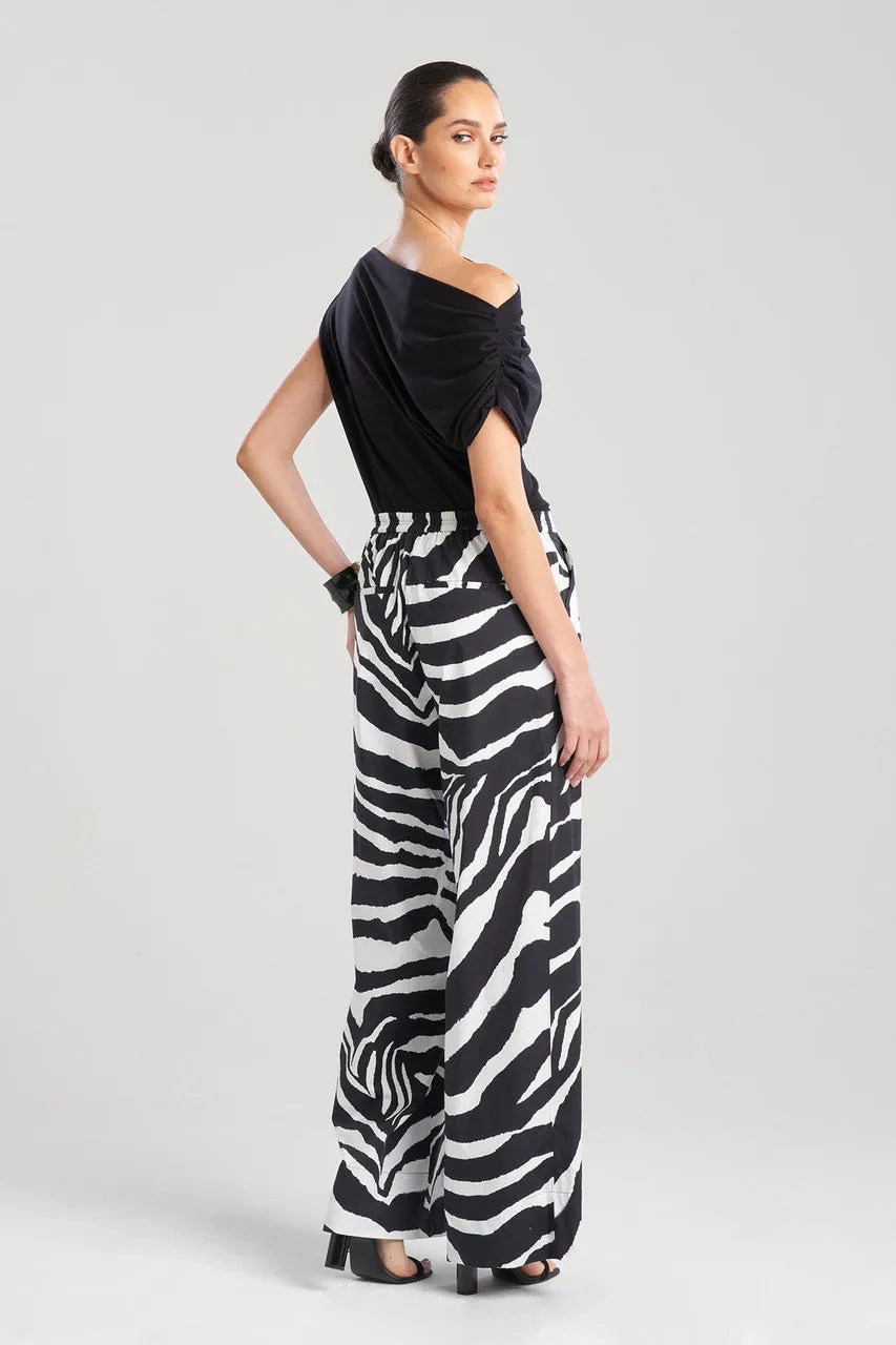 Zebra Cotton Poplin Pants